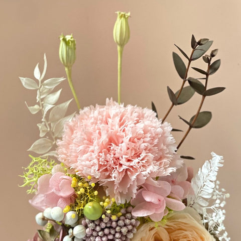 Carnation Bell Dome - Pink Opal (With Gift Box) - Ana Hana Flower Singapore