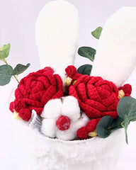 Cotton Rose Crochet Floppy Bouquet - Flower - Blue - Preserved Flowers & Fresh Flower Florist Gift Store
