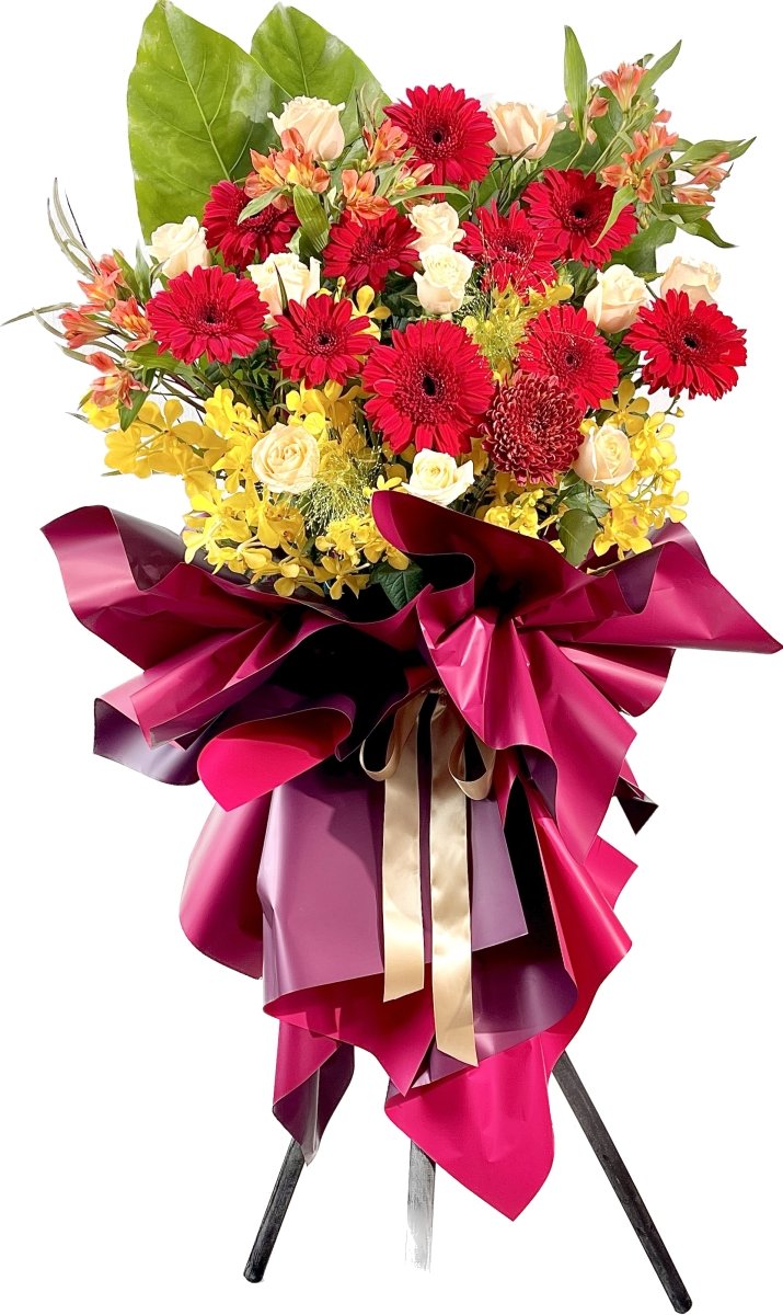 Crimson Elegance - Red Theme Flower Stand - - Preserved Flowers & Fresh Flower Florist Gift Store