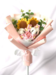 Emiko - Handmade Crochet Flower Bouquet, Pink - Flower - Upsize - Preserved Flowers & Fresh Flower Florist Gift Store