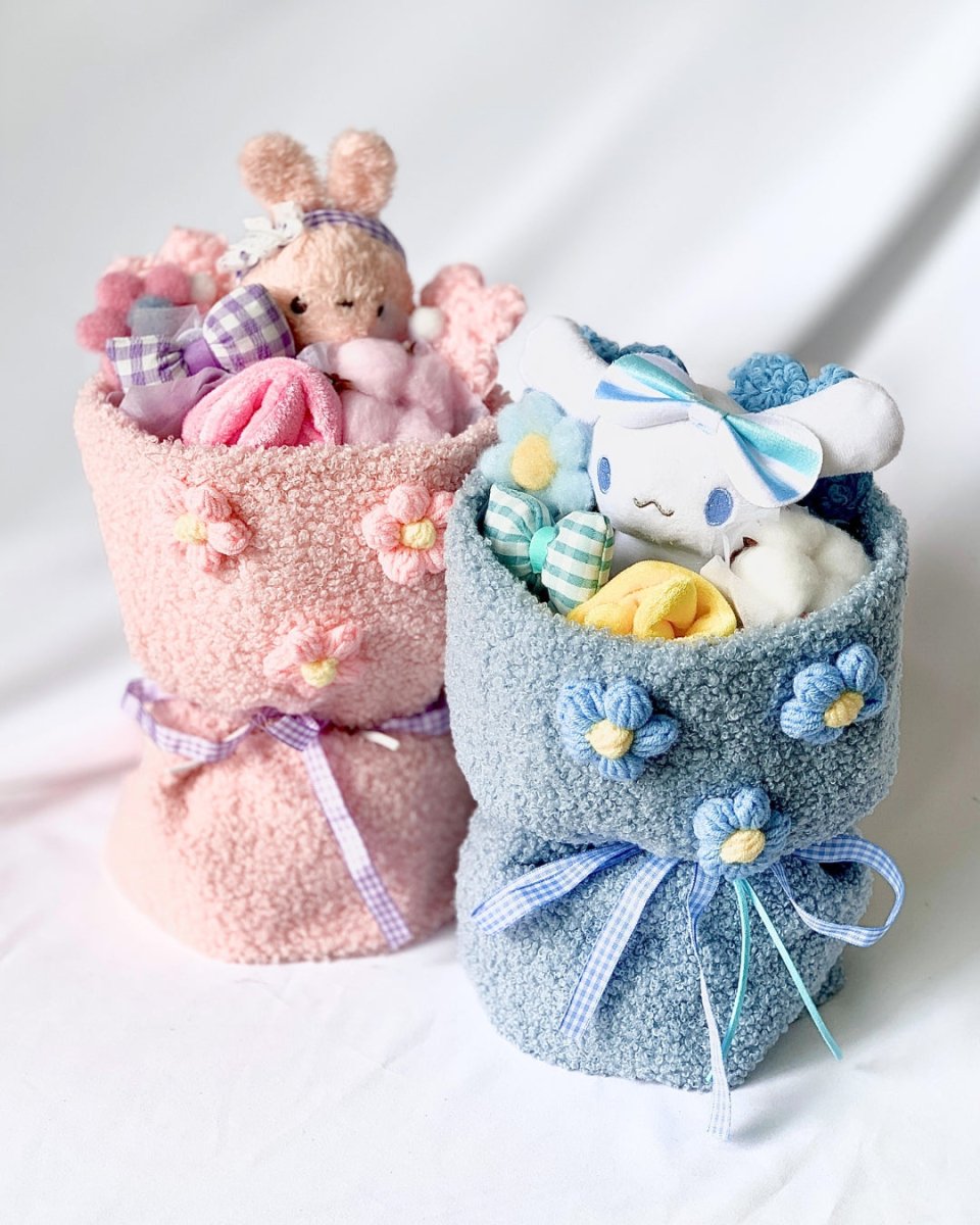 Fluffy Soft Toy Knit Bouquet - Bunny Doll - Flower - Preserved Flowers & Fresh Flower Florist Gift Store