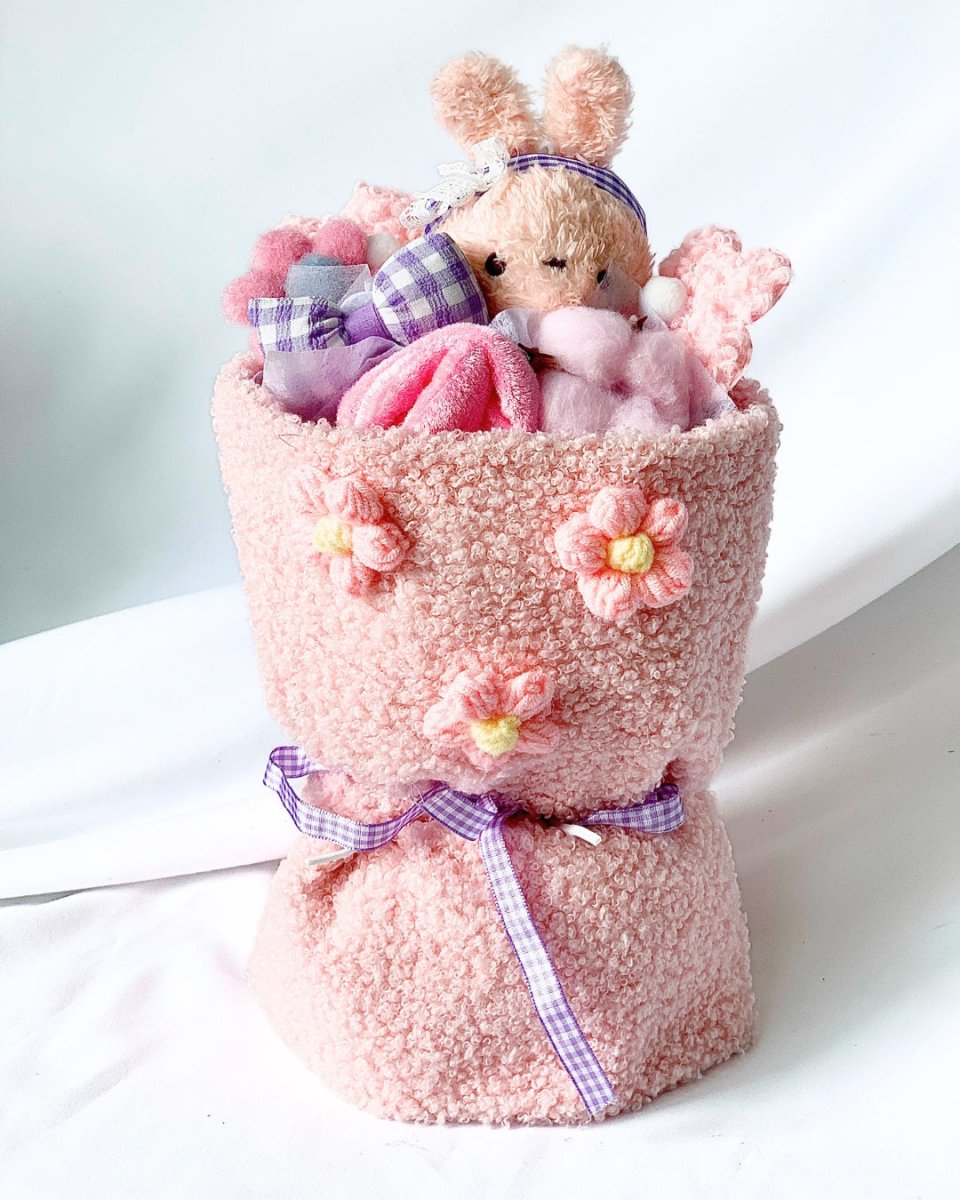 Fluffy Soft Toy Knit Bouquet - Bunny Doll - Flower - Preserved Flowers & Fresh Flower Florist Gift Store