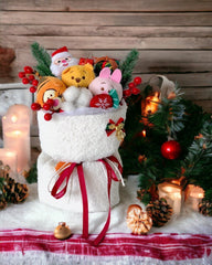 Fluffy Soft Toy Knit Bouquet - Christmas Tsum Tsum - Flower - Preserved Flowers & Fresh Flower Florist Gift Store