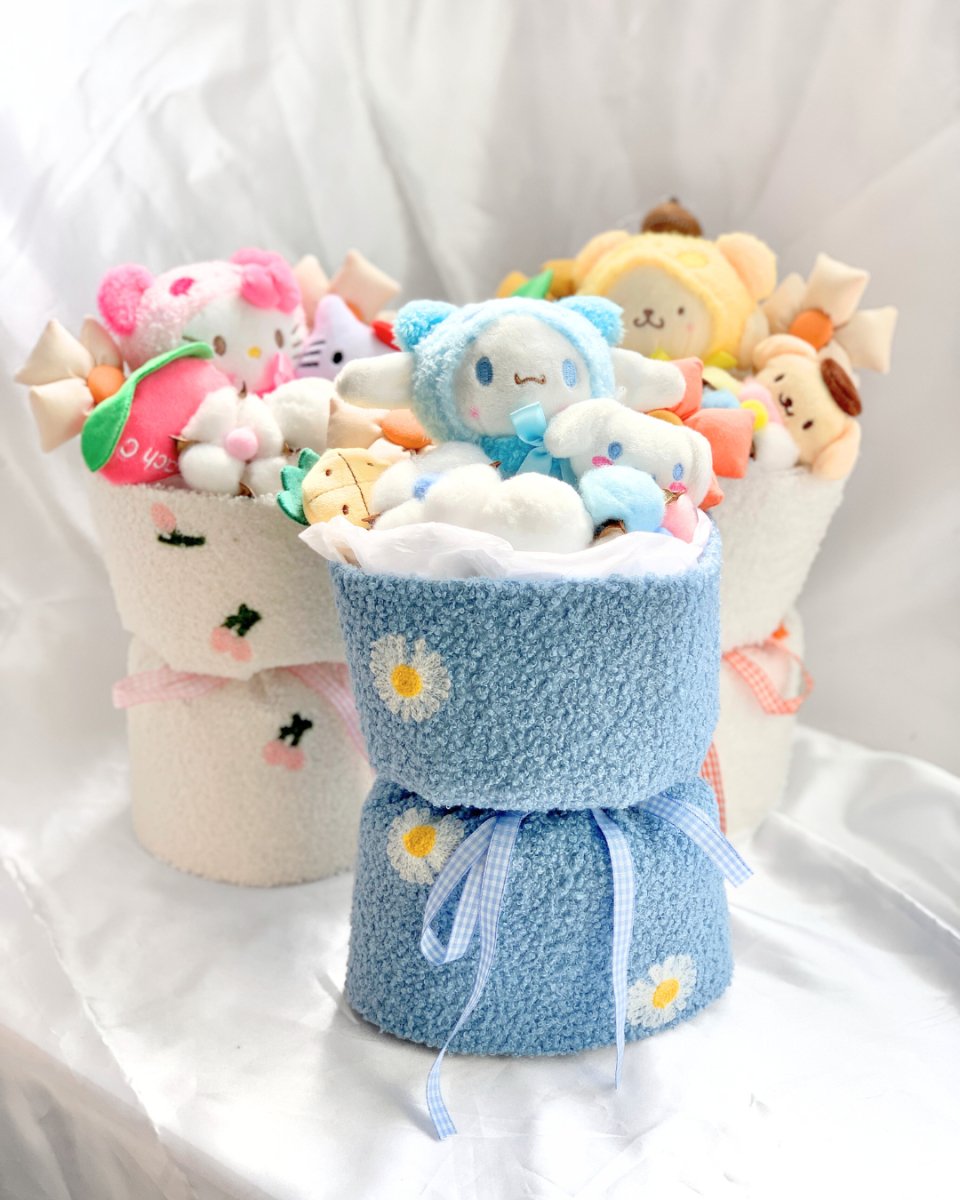 Fluffy Soft Toy Knit Bouquet - Hello Kitty - Flower - Preserved Flowers & Fresh Flower Florist Gift Store