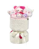 Fluffy Soft Toy Knit Bouquet - Kitty Bearie White - Flowers - Preserved Flowers & Fresh Flower Florist Gift Store