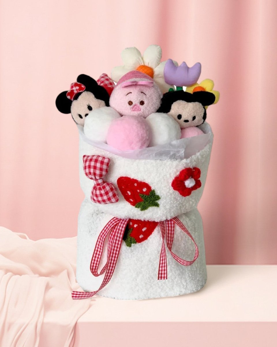 Fluffy Soft Toy Knit Bouquet - Mickey Tsum Tsum - Flowers - Preserved Flowers & Fresh Flower Florist Gift Store