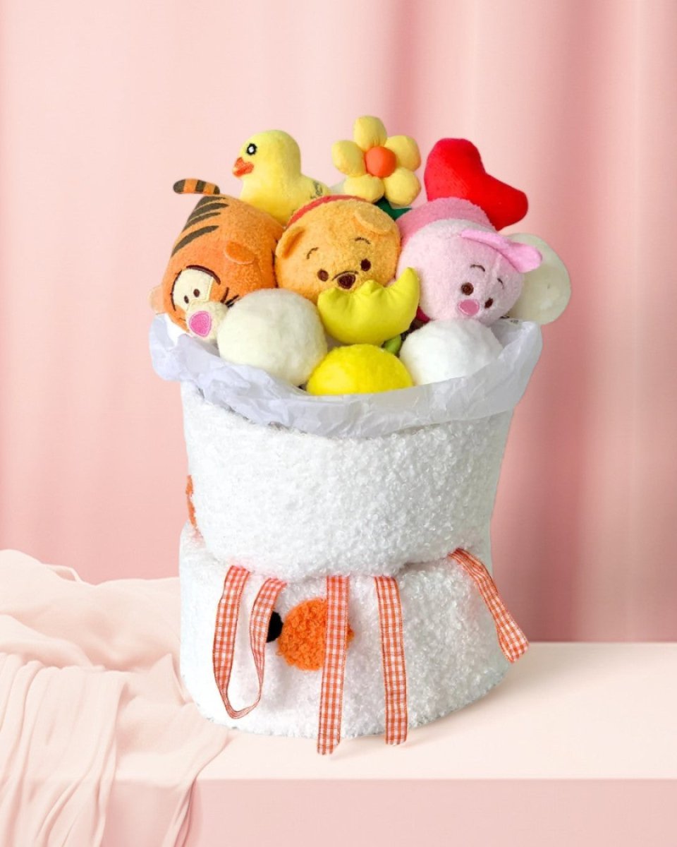 Fluffy Soft Toy Knit Bouquet - Winnie Tsum Tsum - Flowers - Preserved Flowers & Fresh Flower Florist Gift Store