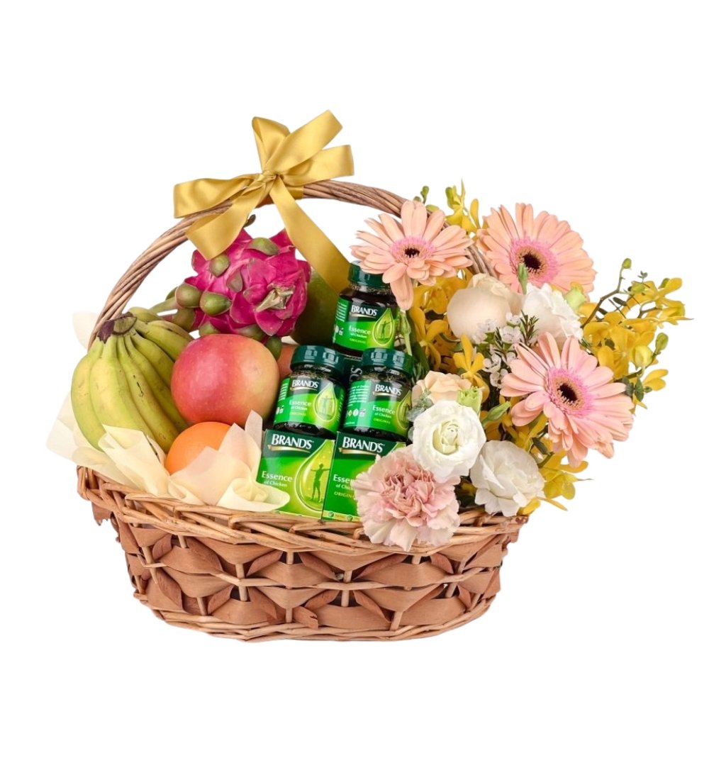 Fruitful Bloom Hamper - Chicken Essence - Gift Set - Preserved Flowers & Fresh Flower Florist Gift Store