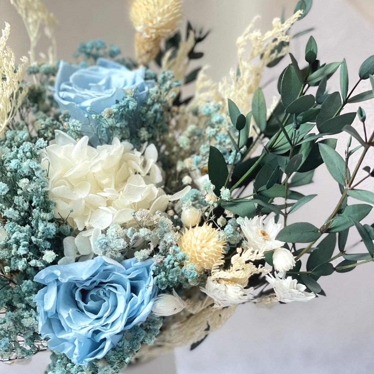 Fumiko, Blue - ふみこ- Japanese Preserved Flower Arrangement - Flower - Preserved Flowers & Fresh Flower Florist Gift Store