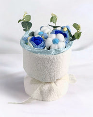 Fuzzy Rose Bouquet - Flower - Blue - Preserved Flowers & Fresh Flower Florist Gift Store