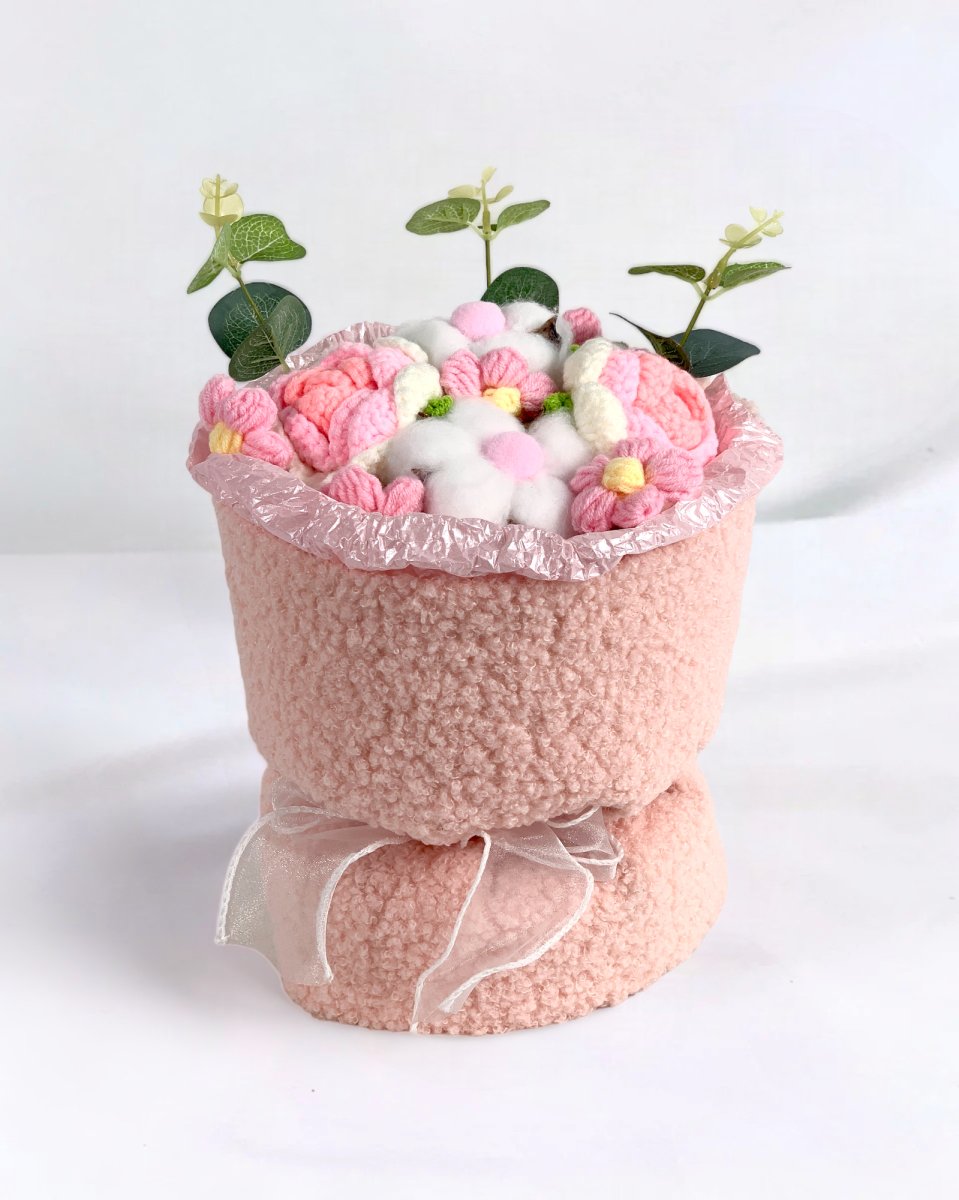 Fuzzy Rose Bouquet - Flower - Pink - Preserved Flowers & Fresh Flower Florist Gift Store