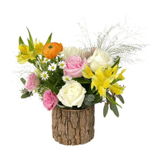 Garden Bloom - Flower - Log pot - Preserved Flowers & Fresh Flower Florist Gift Store