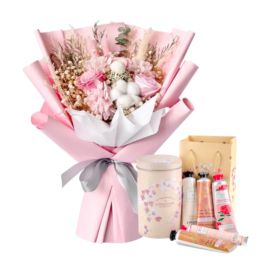 Gigi Flower Bouquet Gift Set - For Her - - Preserved Flowers & Fresh Flower Florist Gift Store
