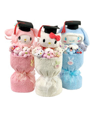 Graduation Fluffy Soft Toy Knit Bouquet - Flowers - Hello Kitty - Preserved Flowers & Fresh Flower Florist Gift Store