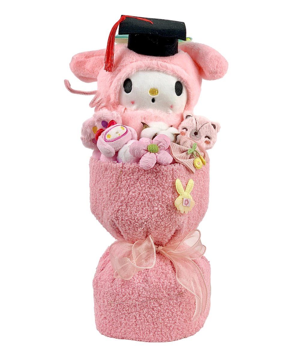 Graduation Fluffy Soft Toy Knit Bouquet - Flowers - My Melody - Preserved Flowers & Fresh Flower Florist Gift Store