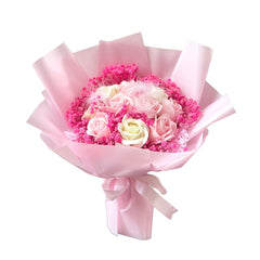 Haruhi Soap Flower Bouquet - Fairy Dust Pink - Preserved Flowers & Fresh Flower Florist Gift Store