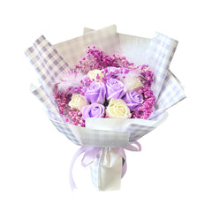 Haruhi Soap Flower Bouquet - Pop Purple - Preserved Flowers & Fresh Flower Florist Gift Store
