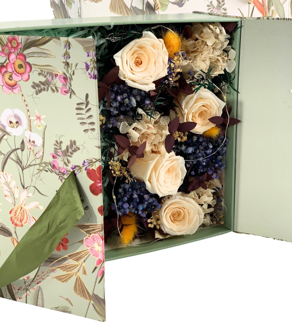 Haruto Newborn Gift Box - Green - Flower - Preserved Flowers & Fresh Flower Florist Gift Store