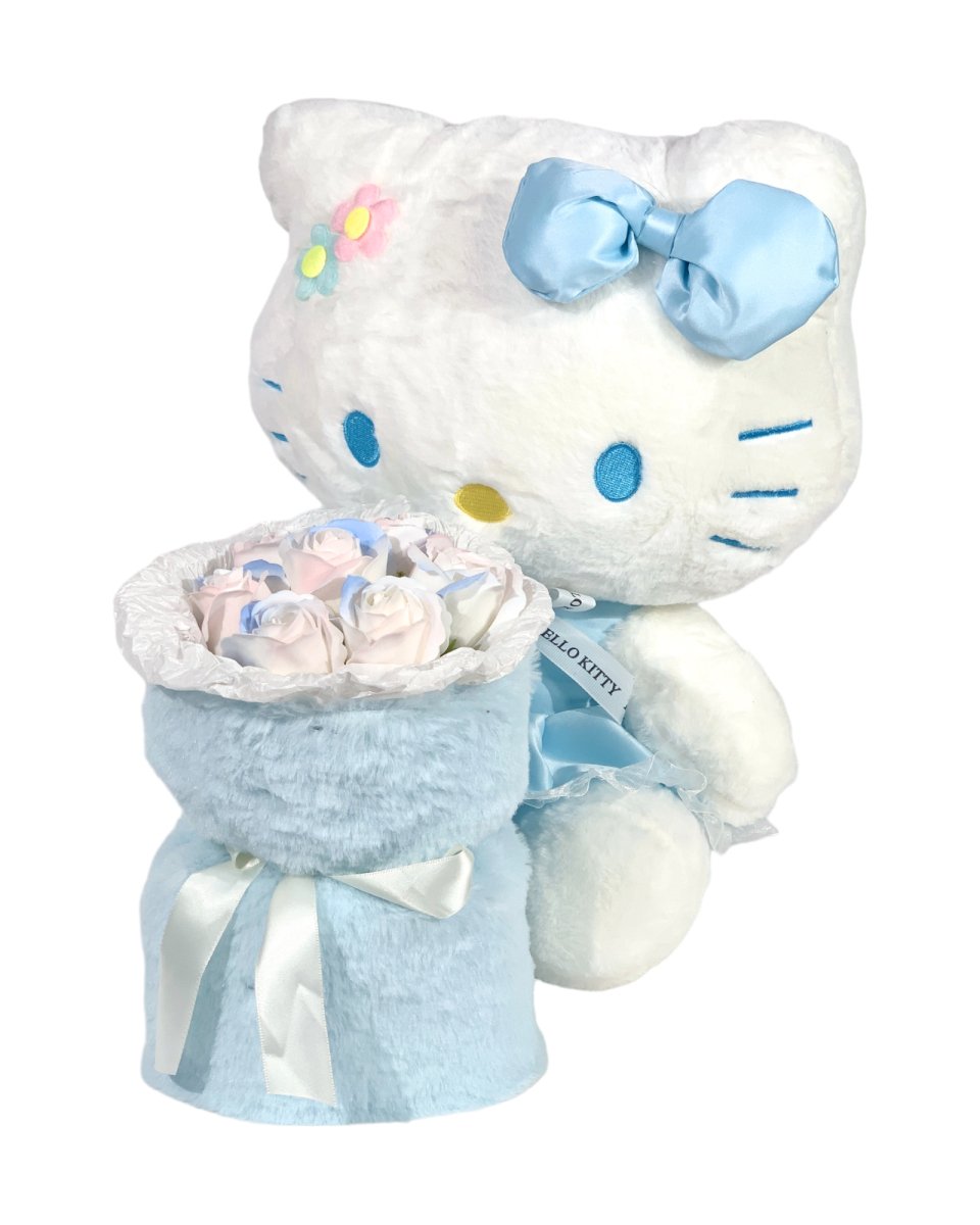 Hello Kitty Huggies Bouquet - Blue Pastel - Flowers - Preserved Flowers & Fresh Flower Florist Gift Store