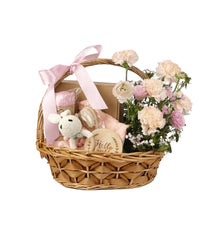 Jun - 純 - New Born Gift Hamper - Gift Set - Pink - Preserved Flowers & Fresh Flower Florist Gift Store