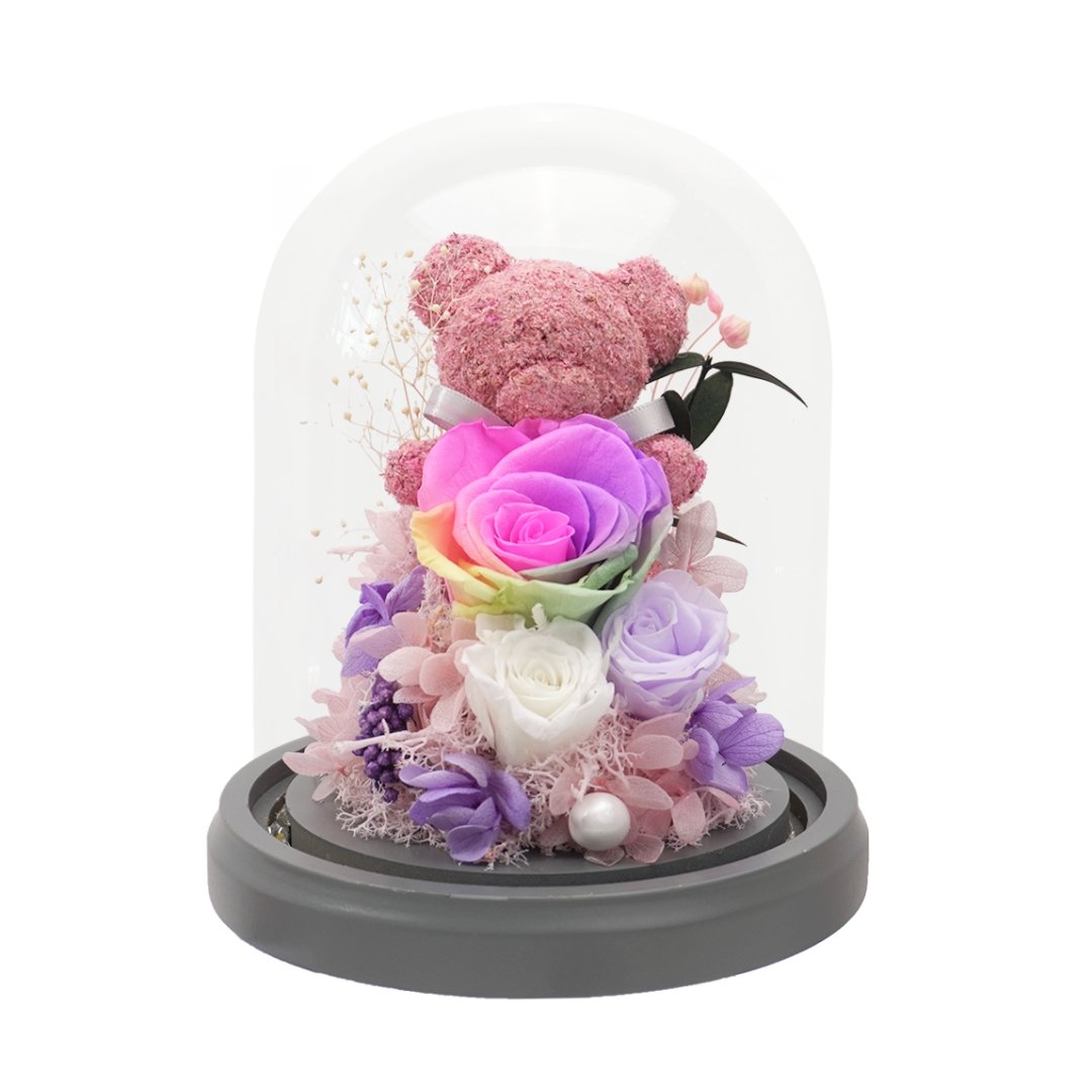 Katsumi Bear Gray - Rainbow - Flower - Preserved Flowers & Fresh Flower Florist Gift Store