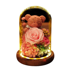 Katsumi Bear Walnut Dome - Flower - Pink かつみ - Preserved Flowers & Fresh Flower Florist Gift Store