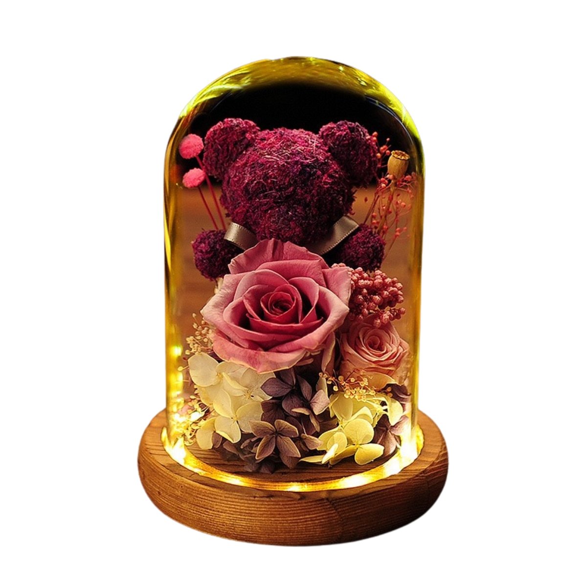 Katsumi Bear Walnut Dome - Flower - Purple かつみ - Preserved Flowers & Fresh Flower Florist Gift Store