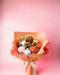 Kimiko - Handmade Crochet Flower Bouquet, Orange - Flower - Standard - Preserved Flowers & Fresh Flower Florist Gift Store