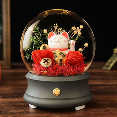 Maneki-Neko 招き猫 Blowball Bluetooth Speaker (Red) - Flower - Preserved Flowers & Fresh Flower Florist Gift Store