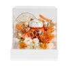 Maneki-Neko 招き猫 Flower Box, Orange (Wealth Luck All Ways)