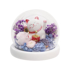 Maneki-Neko 招き猫 Fortune Cat (Violet - Health) - Flower - Preserved Flowers & Fresh Flower Florist Gift Store