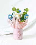 Mini Daisies Crochet in Cone - Flower - Blue - Preserved Flowers & Fresh Flower Florist Gift Store