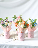 Mini Daisies Crochet in Cone - Flower - Orange - Preserved Flowers & Fresh Flower Florist Gift Store