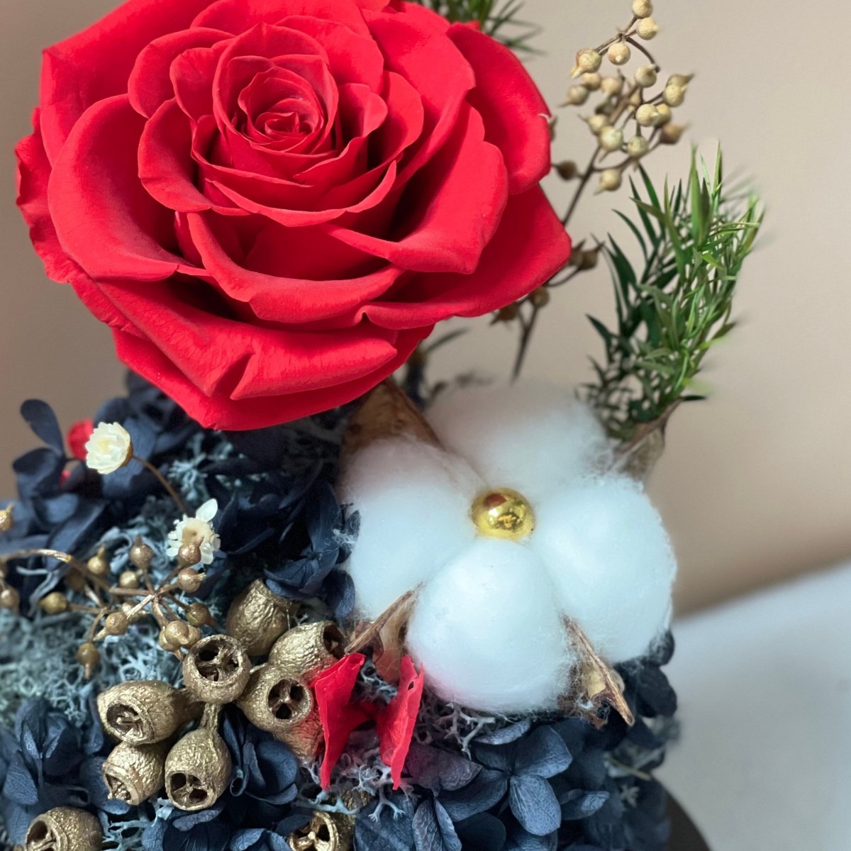Momen Cotton, Red かちん - Flower - Preserved Flowers & Fresh Flower Florist Gift Store