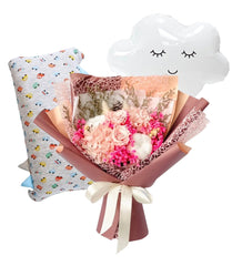 Newborn Baby Girl Flower Bouquet Gift Set - Rianne - - Preserved Flowers & Fresh Flower Florist Gift Store
