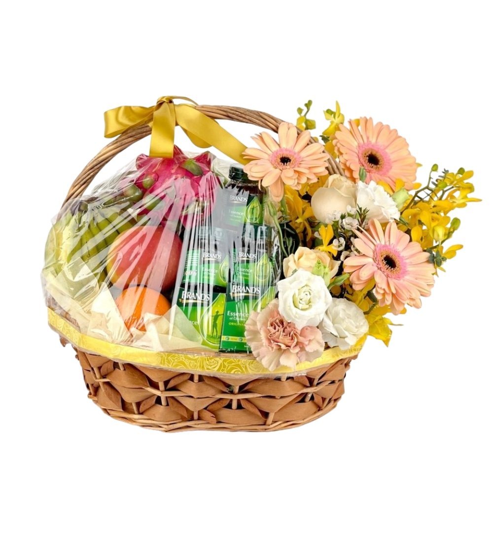 Omakase Flower Basket Gift Set - Bundle - Standard - Preserved Flowers & Fresh Flower Florist Gift Store