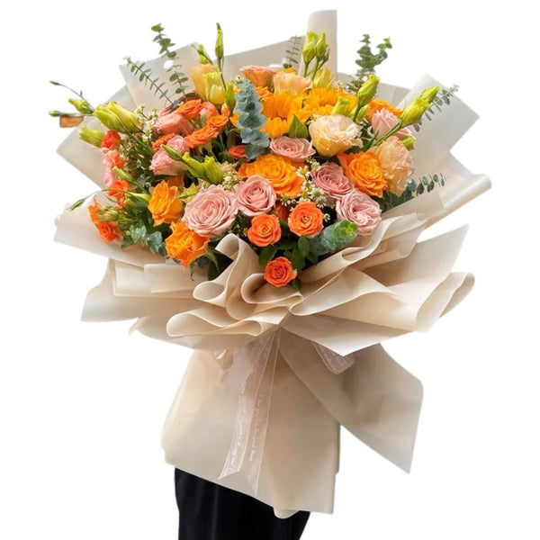 Buy Congratulation Floral Stand of Roses and Orchids online by www.all99.com