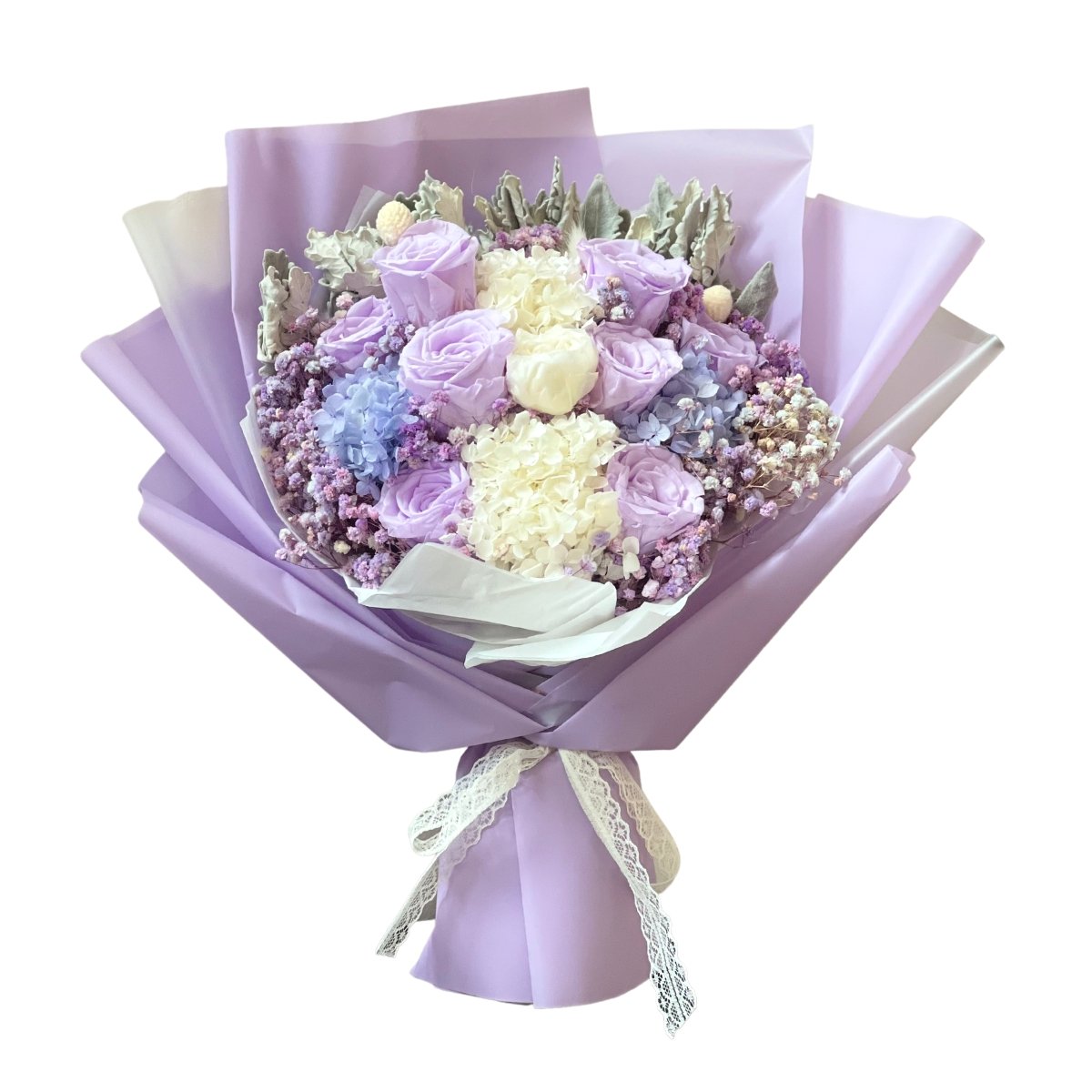 Periwinkle - Preserved Flower Bouquet - Flower - Upsize - Double - Preserved Flowers & Fresh Flower Florist Gift Store