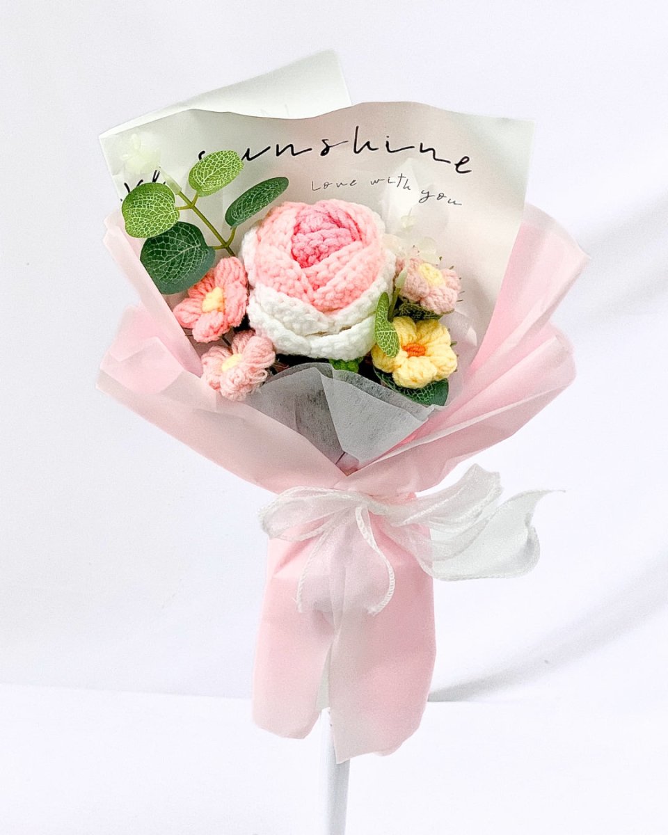 Petite Crochet Bouquet - Flower - Pink - Preserved Flowers & Fresh Flower Florist Gift Store