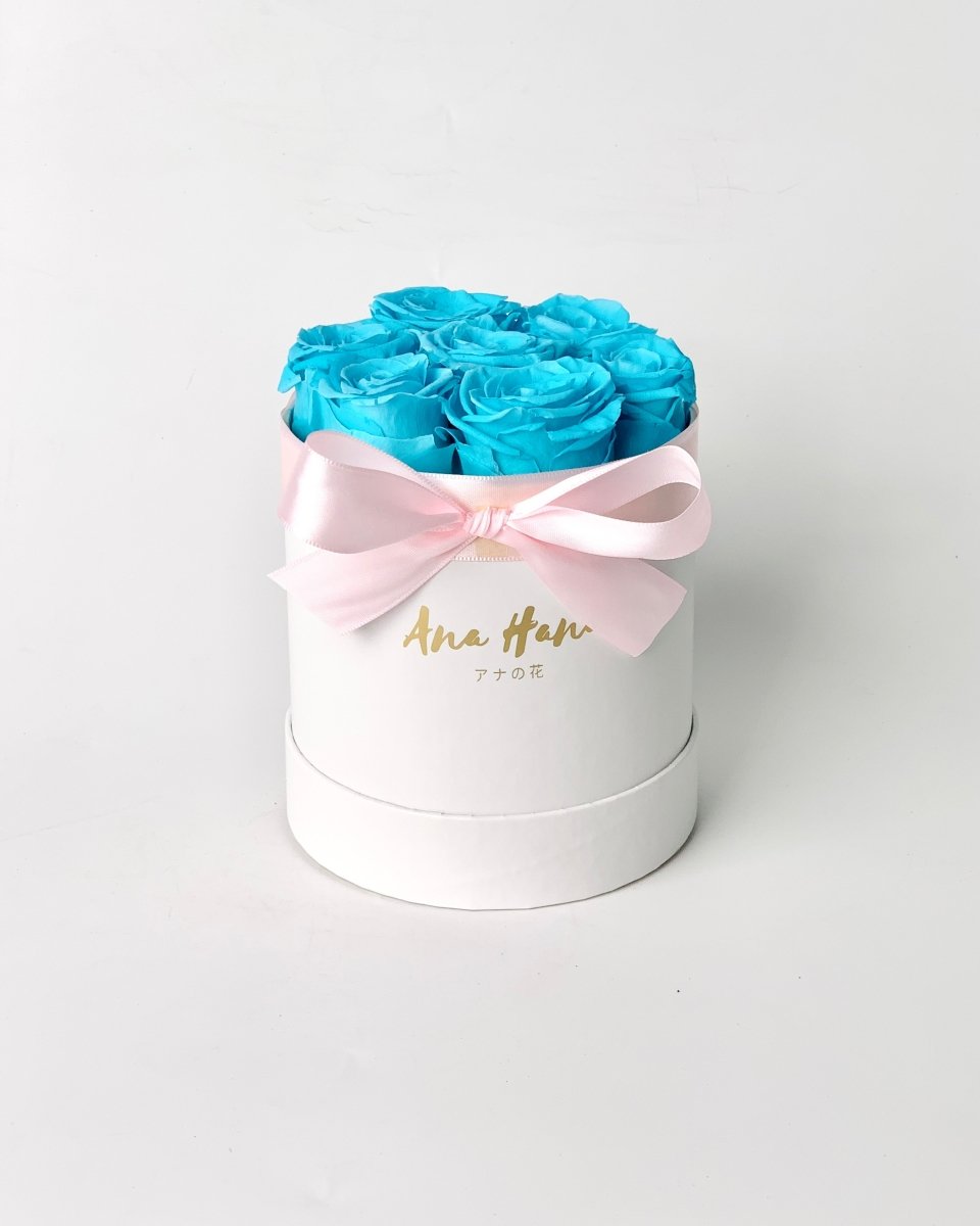 Preserved Rose Bucket Bloom Box バケツバラ - Paraiba Tourmaline Blue - Flower - Original - Preserved Flowers & Fresh Flower Florist Gift Store