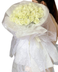 Pristine Rose Elegance - Flower - White - Preserved Flowers & Fresh Flower Florist Gift Store