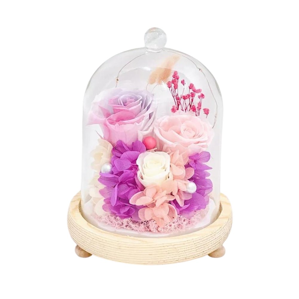 Purple Bloom Rose Dome - Flower - Preserved Flowers & Fresh Flower Florist Gift Store
