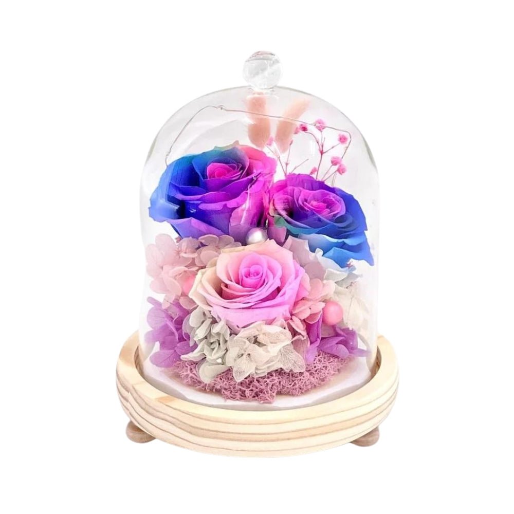 Rainbow Rose Dome - Flower - Preserved Flowers & Fresh Flower Florist Gift Store
