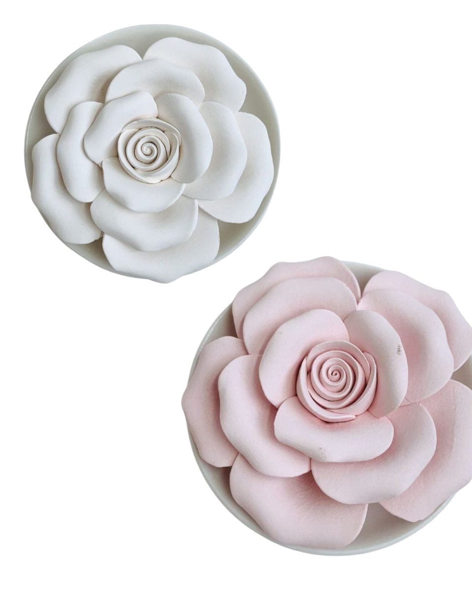 Rose Flower Clay Scent Diffuser - Scent - Pink rose with ceramic base - Preserved Flowers & Fresh Flower Florist Gift Store