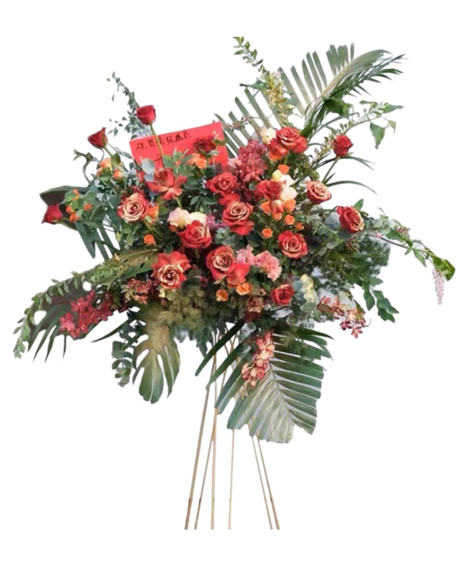 Ruby Radiance Spectacle Flower Stand - Flower - Deluxe - Preserved Flowers & Fresh Flower Florist Gift Store