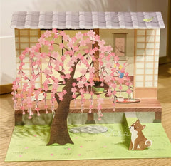 Shiba House Tree Pop Up Card - Add Ons - Sakura Tree - Preserved Flowers & Fresh Flower Florist Gift Store