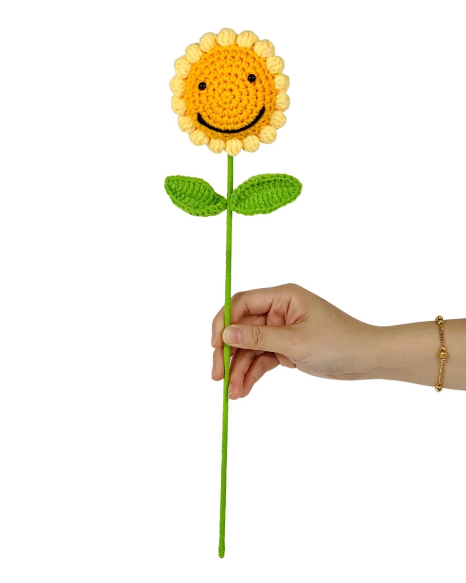 Smiley Sunny Crochet Single Stalk - Flower - Preserved Flowers & Fresh Flower Florist Gift Store