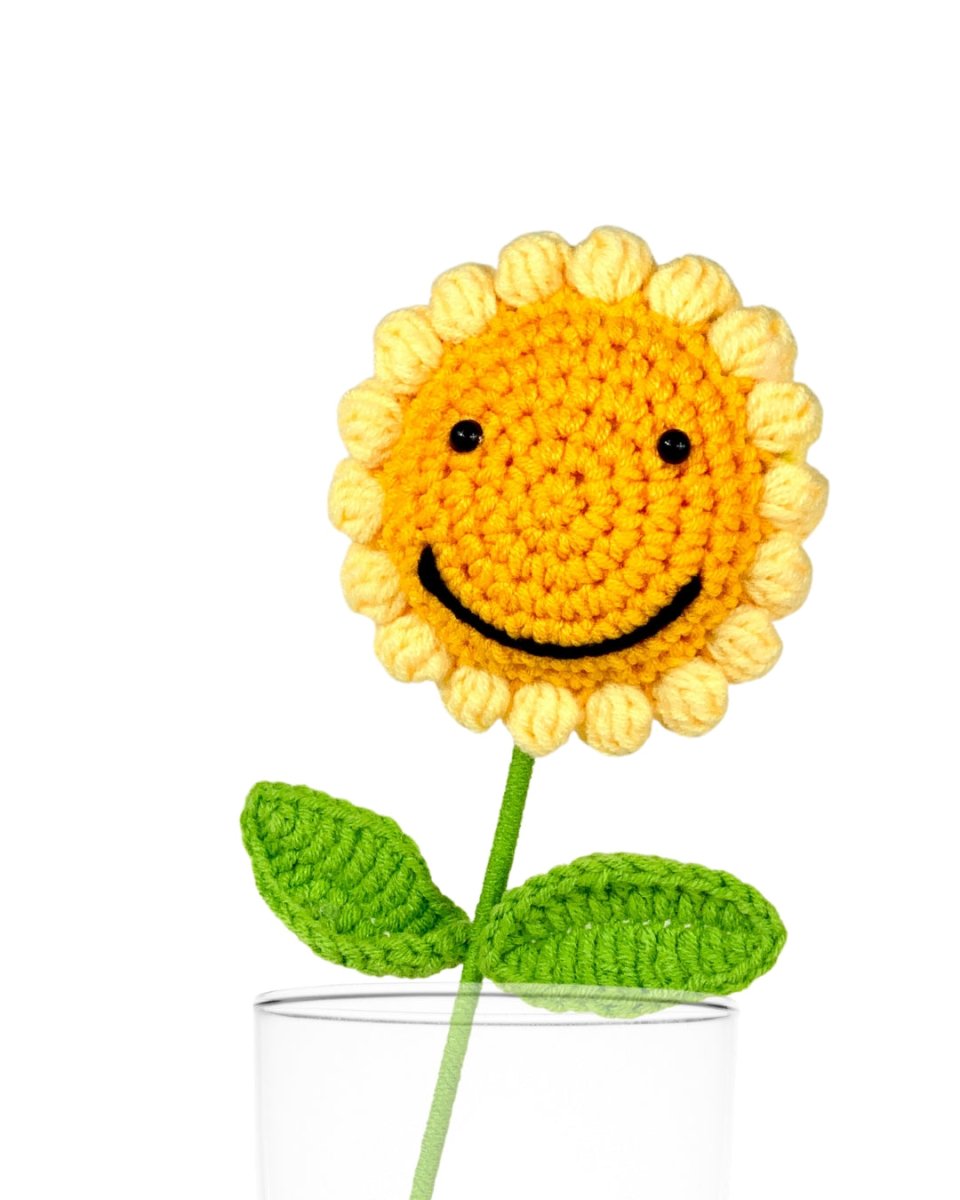 Smiley Sunny Crochet Single Stalk - Flower - Preserved Flowers & Fresh Flower Florist Gift Store